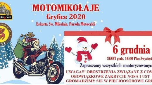 Parada motocyklowa MotoMikołaje Gryfice 2020
