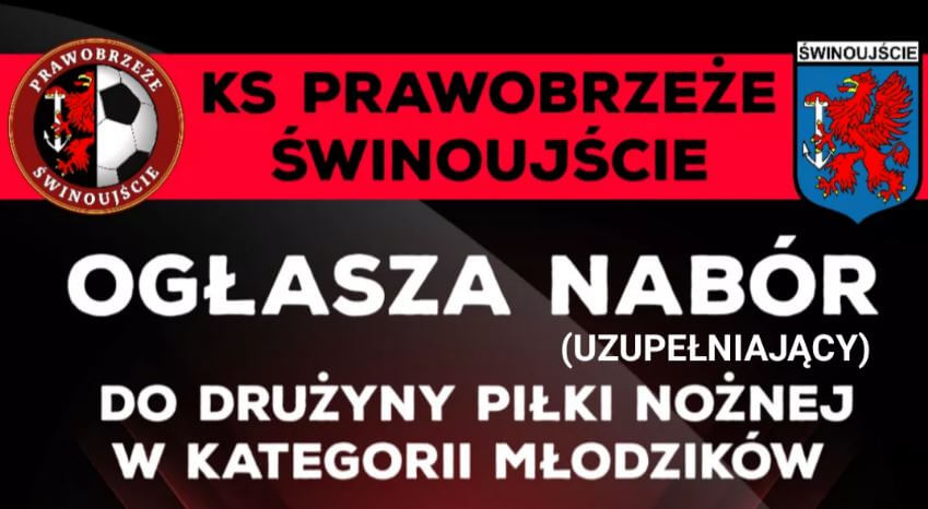 Nabór do grup młodzieżowych KS Prawobrzeże Świnoujście.
