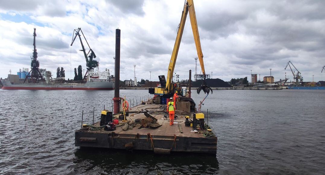 Port Szczecin postęp prac związanych z budową oraz przebudową nabrzeży w Basenie Kaszubskim.