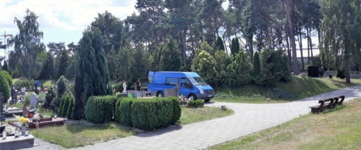 Świnoujście. Na cmentarzu. Budują nowe kolumbarium.