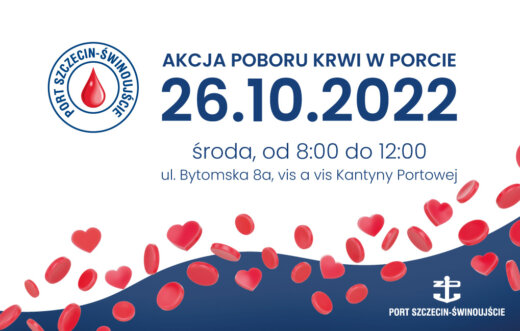 Zarząd Morskich Portów Szczecin i Świnoujście. Zbiórka krwi w październiku.