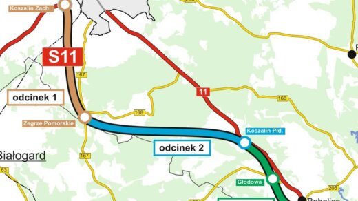 S11 Koszalin-Bobolice mapka