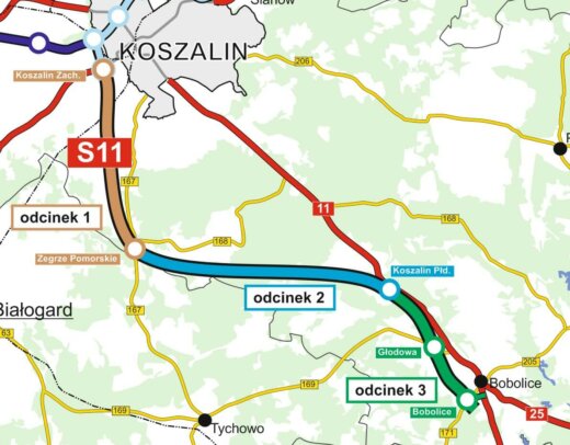S11 Koszalin-Bobolice mapka