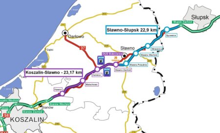 mapka S6 Koszalin-Słupsk