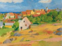 Karl Isakson Widok na Gudhjem / View over Gudhjem, 1921 olej, płótno / oil, canvas Bornholm Kunstmuseum