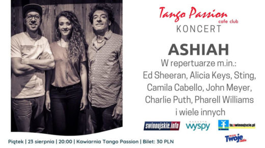 Świnoujście. Ashiah - letni koncert hitów w Kawiarni Tango Passion Cafe Club.