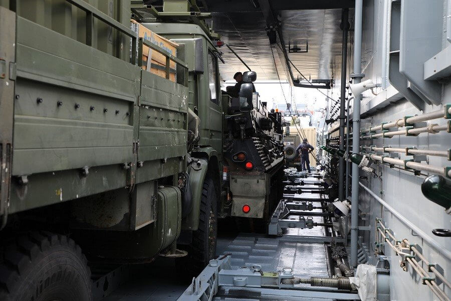Transport techniki wojskowej na ćwiczenie Capable Logistician 2019.