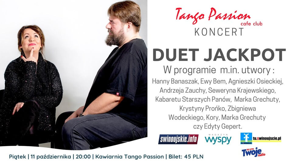 Świnoujście. Duet Jackpot - koncert niecodzienny w Kawiarni Tango Passion Cafe Club.