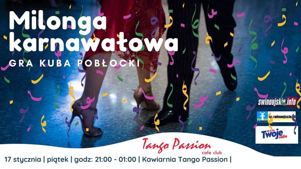 Świnoujście. Milonga Karnawałowa - Gra Kuba Pobłocki w Kawiarni Tango Passion Cafe Club.